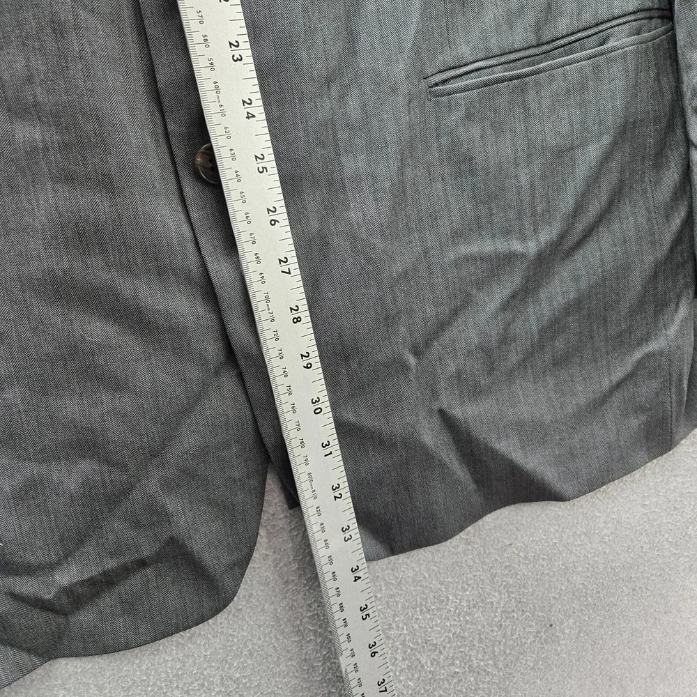 Ralph Ralph Lauren Men Jacket 44‎ Gray Blazer 100% Wool Button Up Long Sleeve